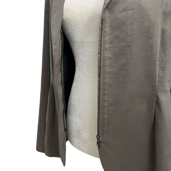 Eileen Fisher Medium Light-weight * Gray Ramie Blend Zip Long Sleeve Jacket Spri - Picture 12 of 16